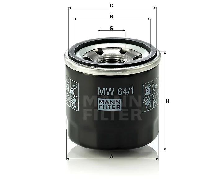 Mann-Filter - MW 64/1 - Oil filter (spin-on)
