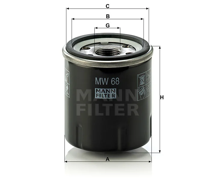 Mann-Filter - MW 68 - Oil filter (spin-on)