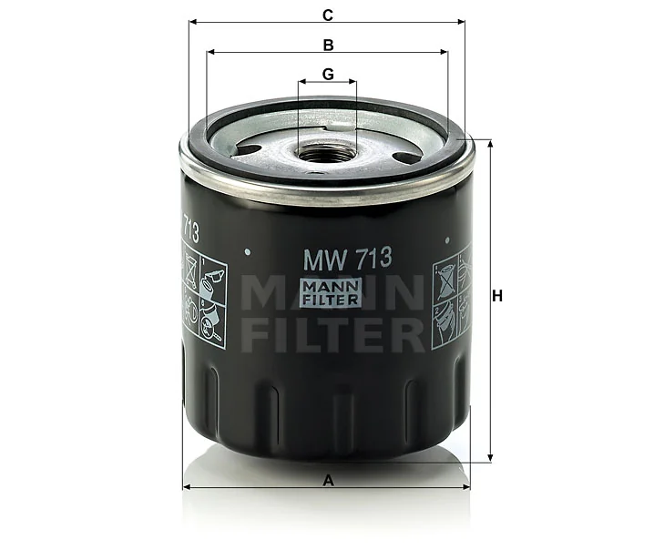 Mann-Filter - MW 713 - Oil filter (spin-on)