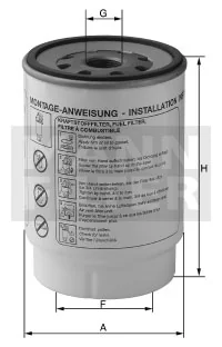 Mann-Filter - PL 420/1 x - Fuel filter spin-on (prefilter)