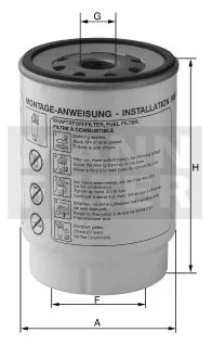 Mann-Filter - PL 600 - Fuel filter spin-on (prefilter)