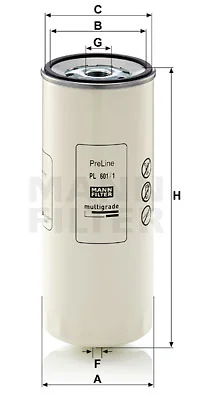 Mann-Filter - PL 601/1 x - Fuel filter spin-on (prefilter)
