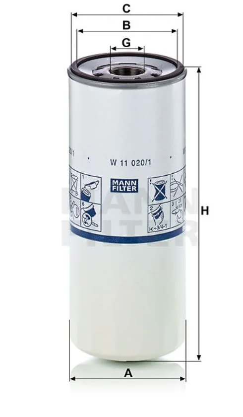 Mann-Filter - W 11 020/1 - Oil filter spin-on