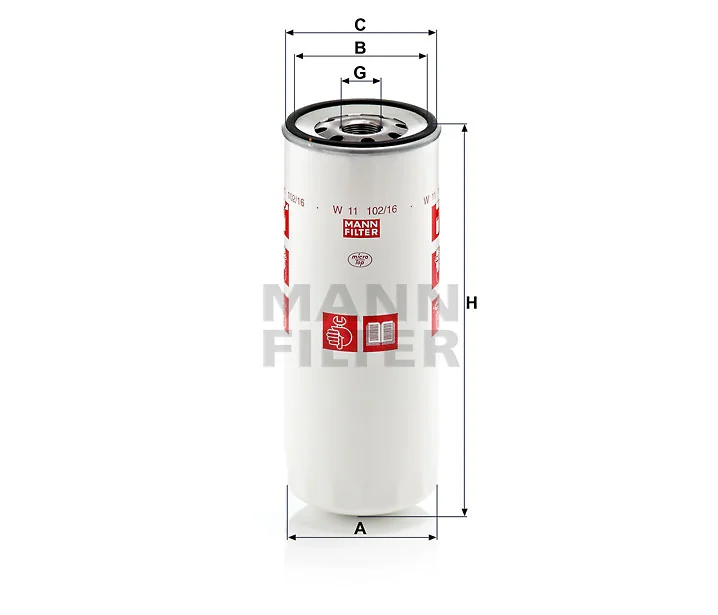 Mann-Filter - W 11 102/16 (8) - Oil filter spin-on