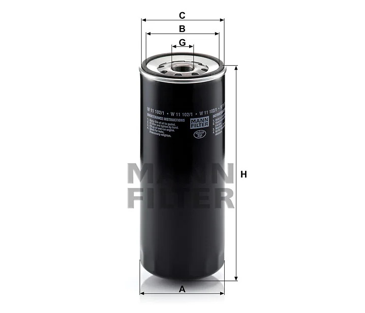 Mann-Filter - W 11 102/1 - Oil filter (spin-on)
