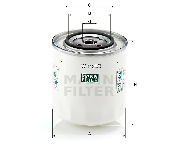 Mann-Filter - W 1130/3 - Oil filter (spin-on)