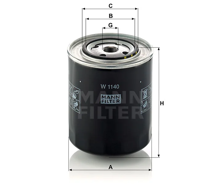 Mann-Filter - W 1140 - Oil filter spin-on
