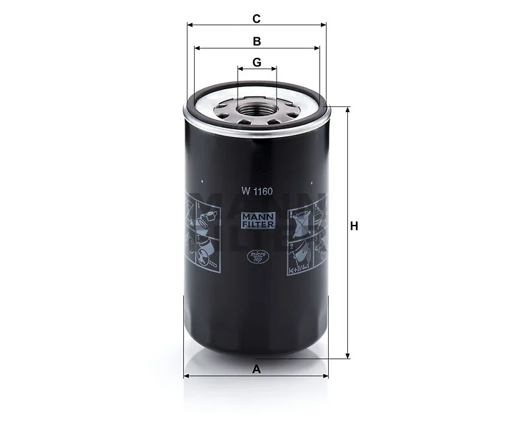 Mann-Filter - W 1160 - Oil filter (spin-on)