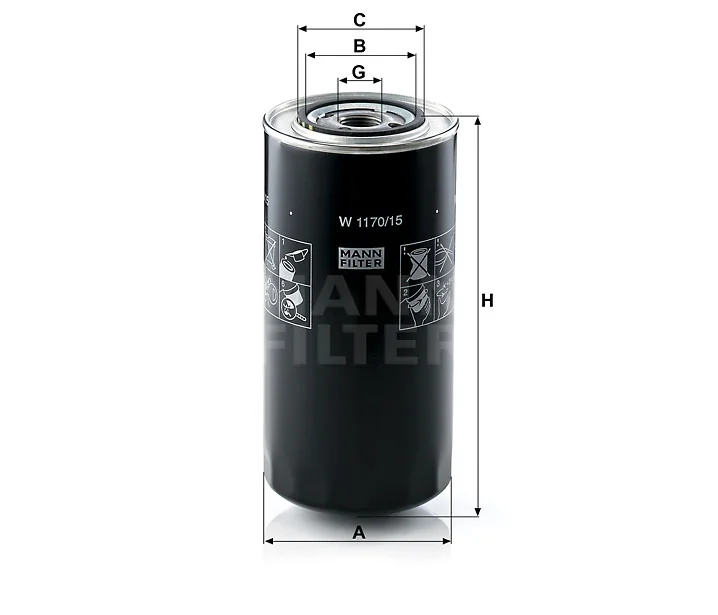 Mann-Filter - W 1170/15 - Oil filter (spin-on)