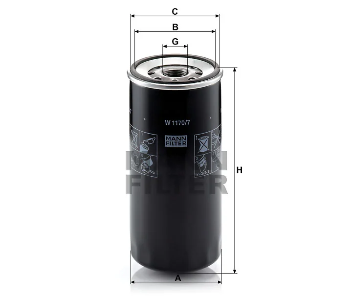 Mann-Filter - W 1170/7 - Oil filter