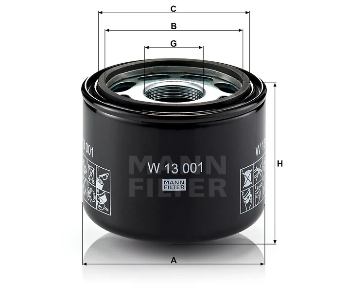 Mann-Filter - W 13 001 - Hydraulic filter spin-on