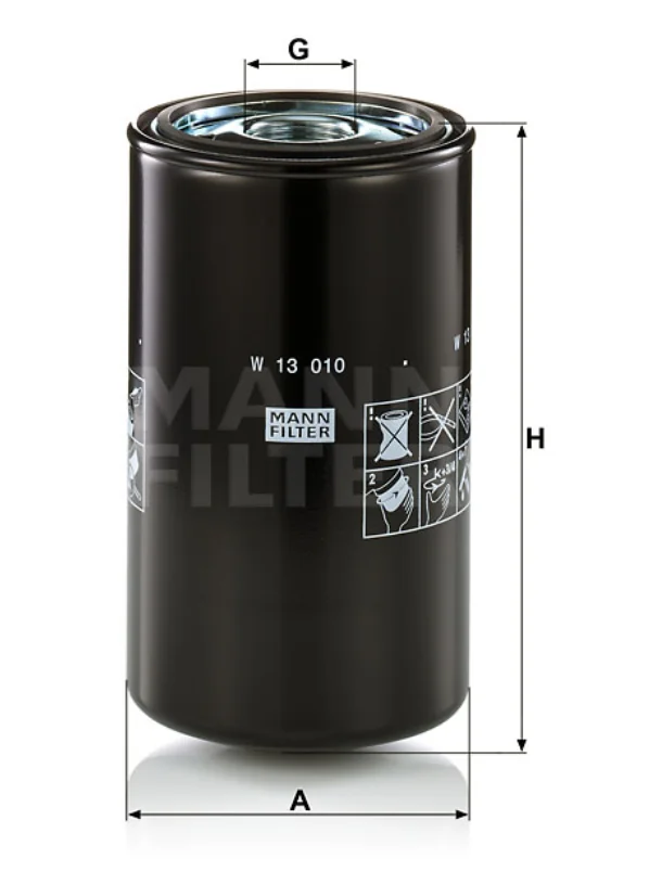 Mann-Filter - W 13 010 - Oil filter (spin-on)