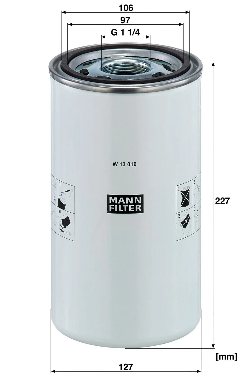 Mann-Filter - W 13 016 - Oil filter spin-on