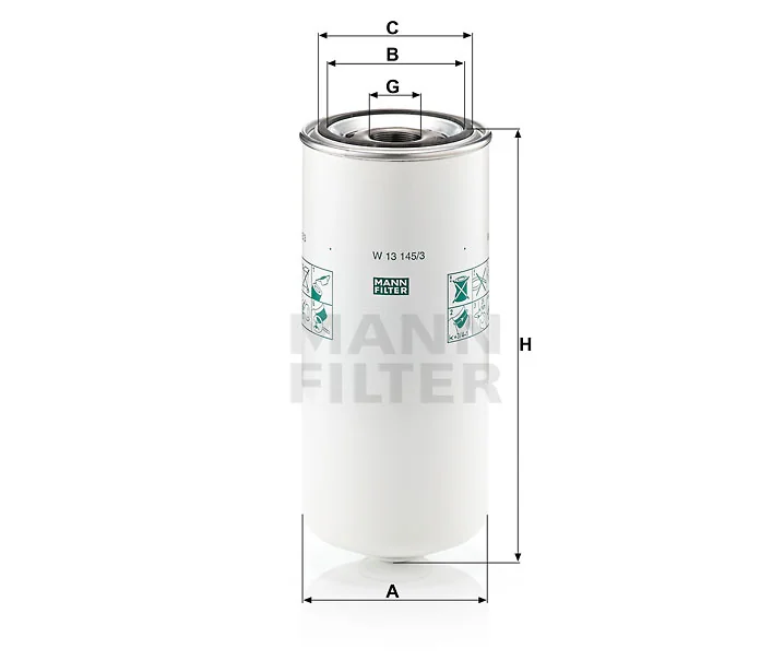 Mann-Filter - W 13 145/3 - Oil filter (spin-on)