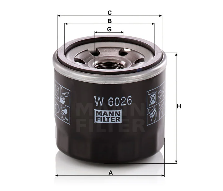Mann-Filter - W 6026 - Oil filter spin-on
