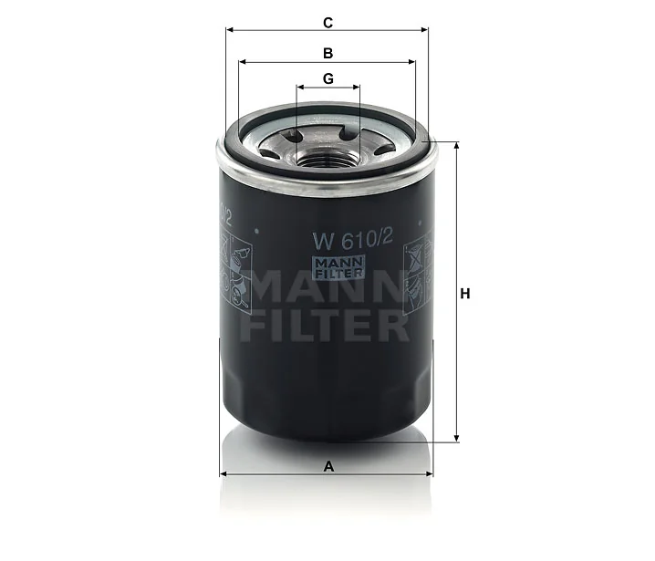 Mann-Filter - W 610/2 - Oil filter (spin-on)