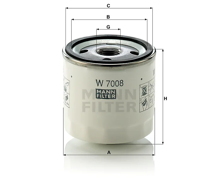 Mann-Filter - W 7008 - Oil filter (spin-on)
