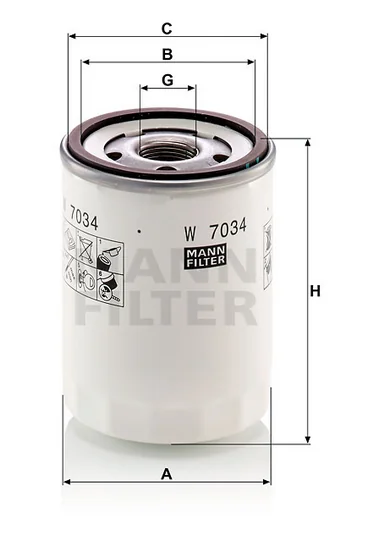 Mann-Filter - W 7034 - Oil filter (spin-on)