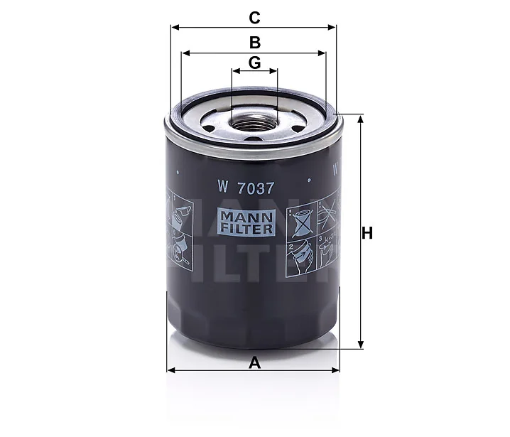 Mann-Filter - W 7037 - Oil filter