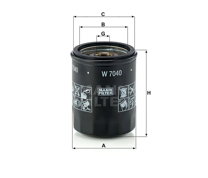 Mann-Filter - W 7040 - Oil filter
