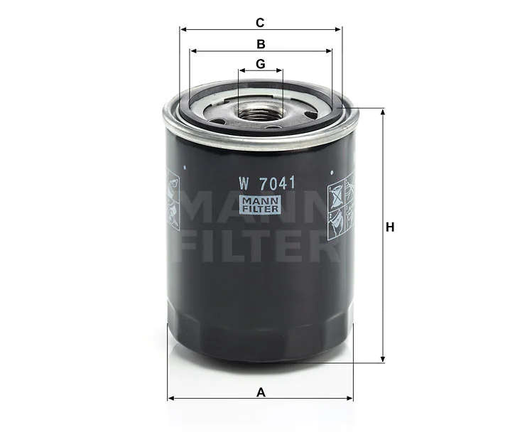 Mann-Filter - W 7041 - Oil filter (spin-on)