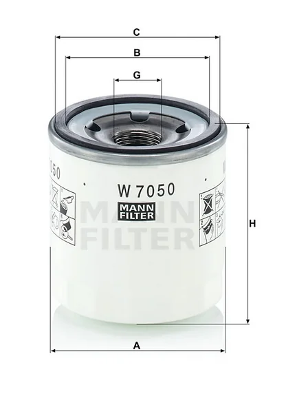 Mann-Filter - W 7050 - Oil filter