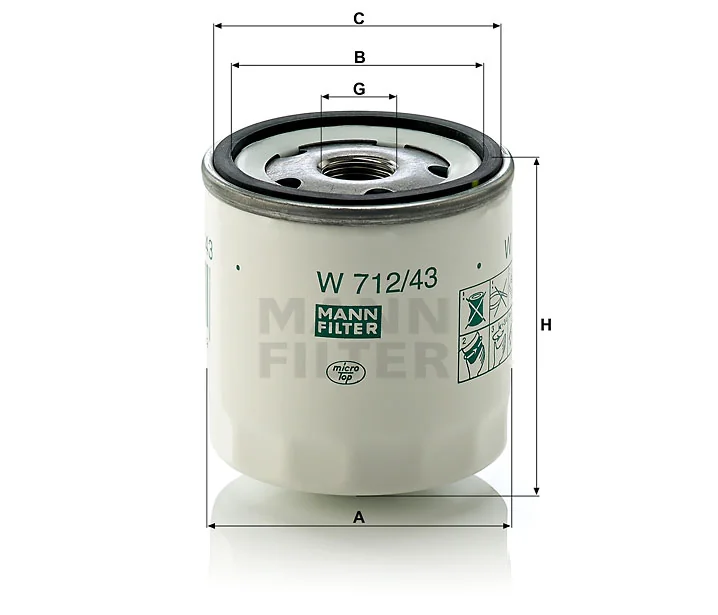 Mann-Filter - W 712/43 - Oil filter (spin-on)