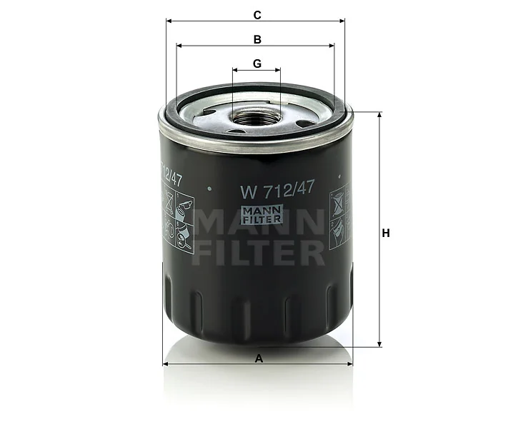 Mann-Filter - W 712/47 - Oil filter (spin-on)