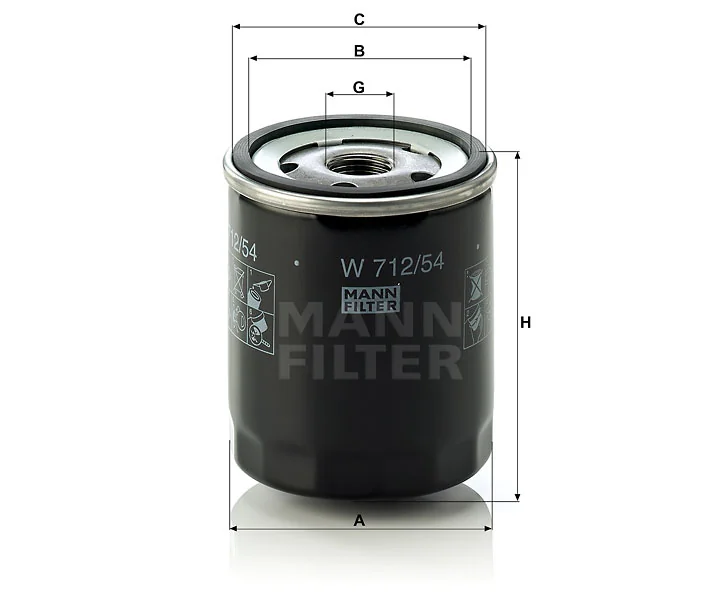 Mann-Filter - W 712/54 - Oil filter (spin-on)