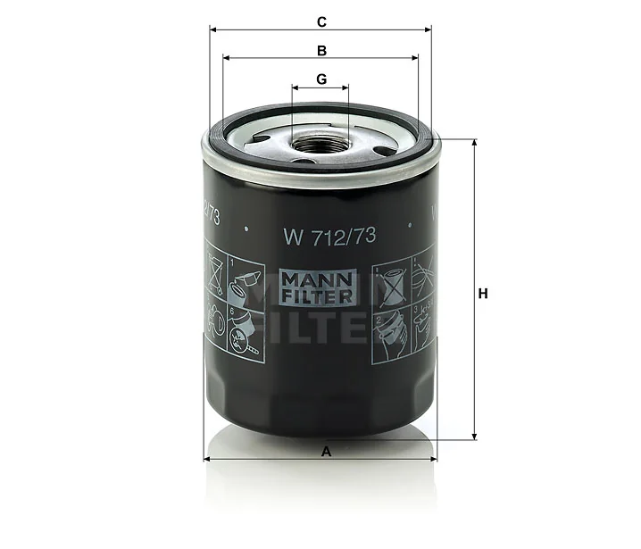 Mann-Filter - W 712/73 - Oil filter (spin-on)