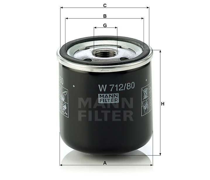 Mann-Filter - W 712/80 - Oil filter (spin-on)