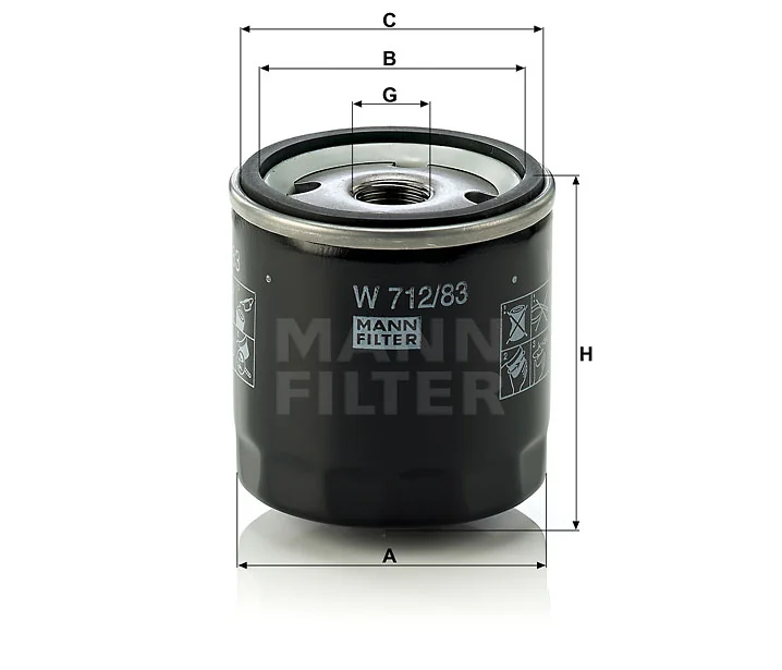 Mann-Filter - W 712/83 - Oil filter (spin-on)