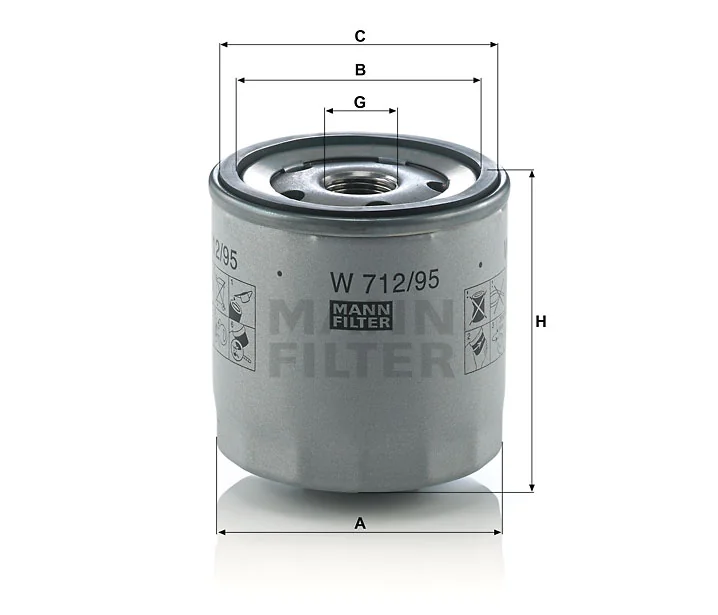 Mann-Filter - W 712/95 - Oil filter spin-on