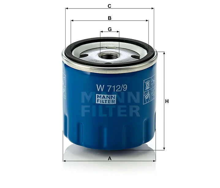 Mann-Filter - W 712/9 - Oil filter (spin-on)