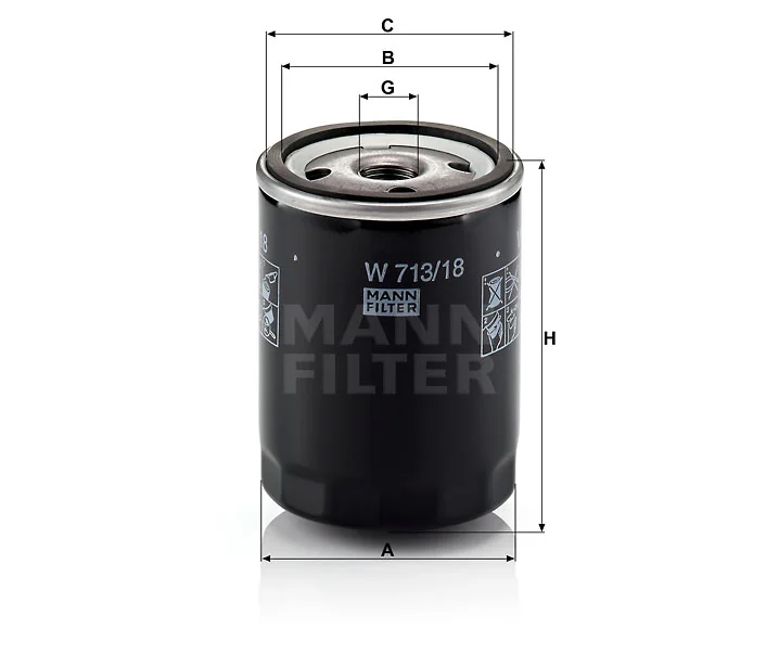 Mann-Filter - W 713/18 - Oil filter (spin-on)
