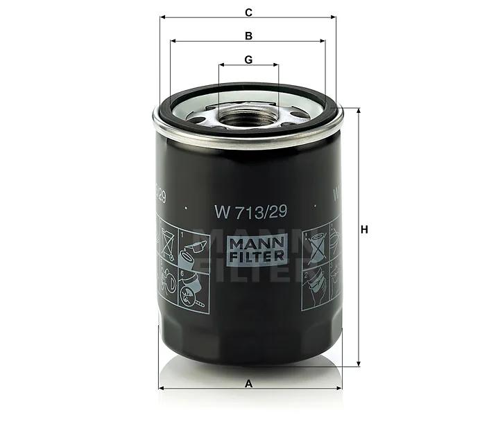 Mann-Filter - W 713/29 - Oil filter (spin-on)