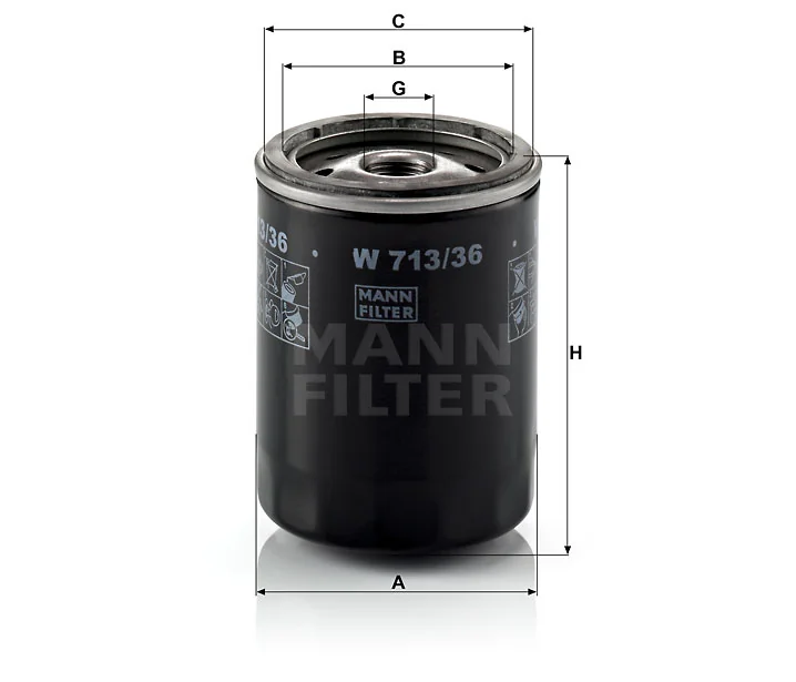 Mann-Filter - W 713/36 - Oil filter spin-on