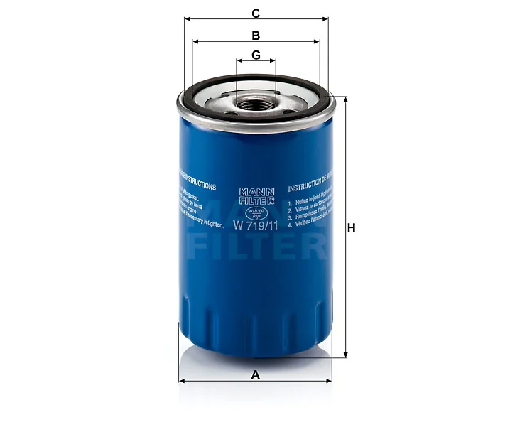 Mann-Filter - W 719/11 - Oil filter (spin-on)