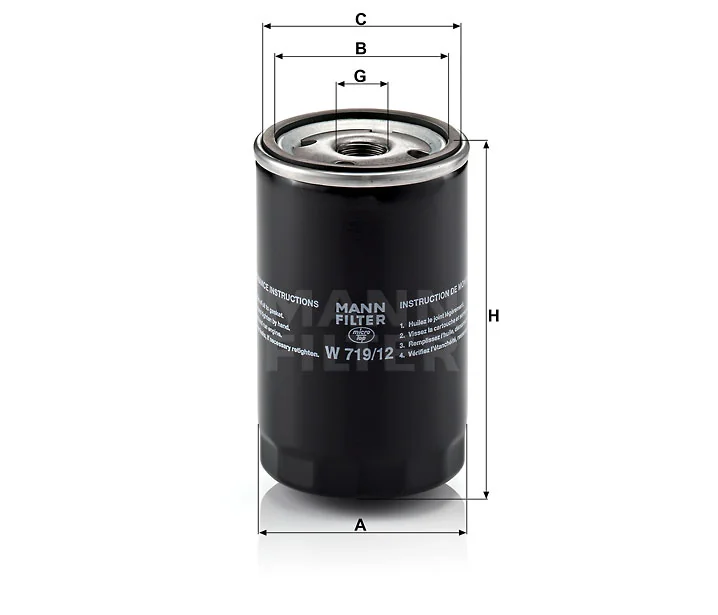 Mann-Filter - W 719/12 - Oil filter (spin-on)