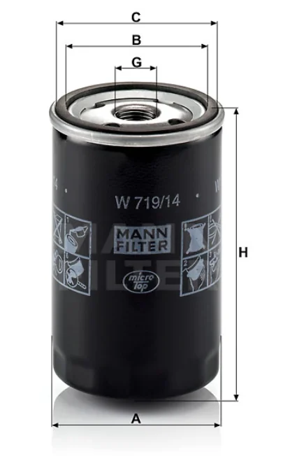Mann-Filter - W 719/14 - Oil filter (spin-on)