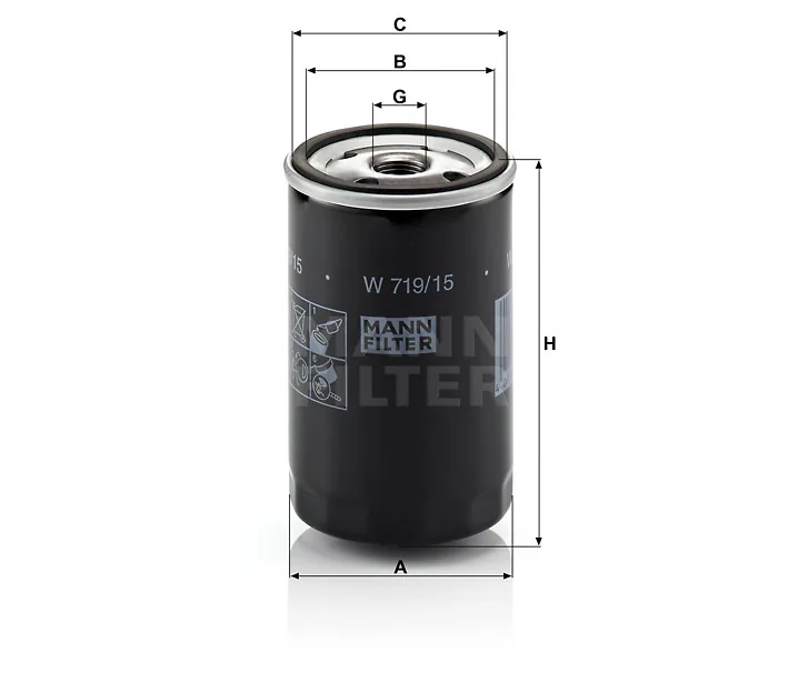 Mann-Filter - W 719/15 - Oil filter (spin-on)