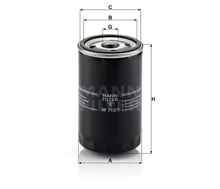 Mann-Filter - W 719/1 - Oil filter spin-on