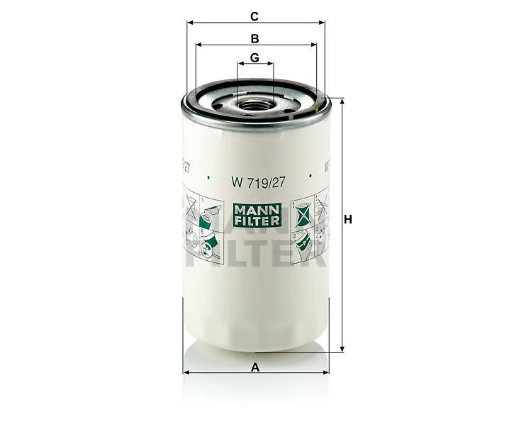 Mann-Filter - W 719/27 - Oil filter (spin-on)