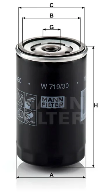 Mann-Filter - W 719/30 - Oil filter (spin-on)