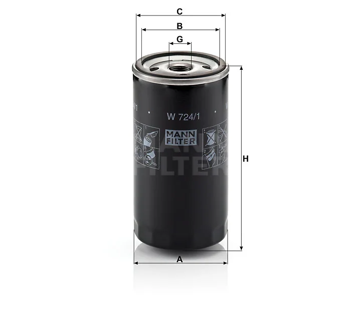 Mann-Filter - W 724/1 - Oil filter (spin-on)