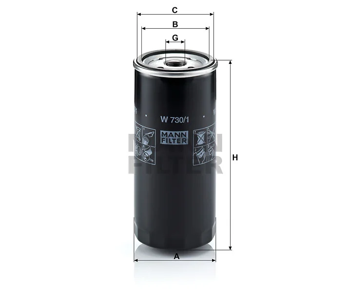 Mann-Filter - W 730/1 - Oil filter (spin-on)
