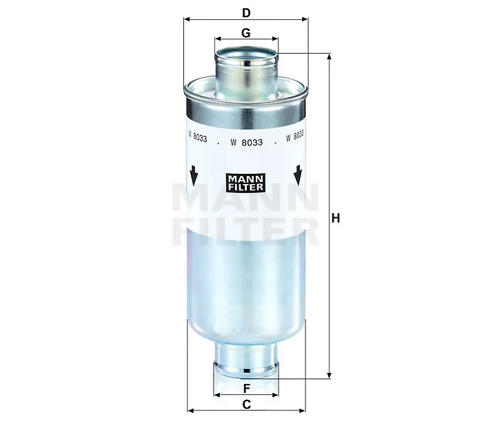 Mann-Filter - W 8033 - Oil filter in-line