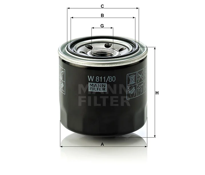 Mann-Filter - W 811/80 - Oil filter spin-on