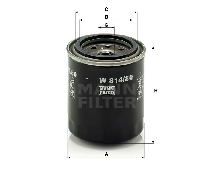 Mann-Filter - W 814/80 - Oil filter (spin-on)