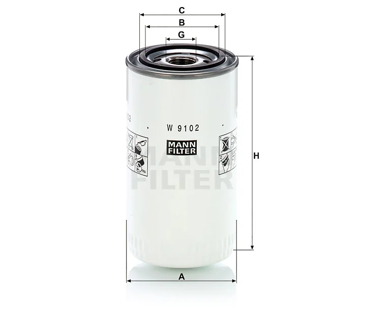 Mann-Filter - W 9102 - Oil filter spin-on